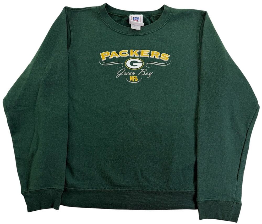 Vintage y2k Green Bay Packers Women's Medium Crewneck NFL For Her Sweatshirt